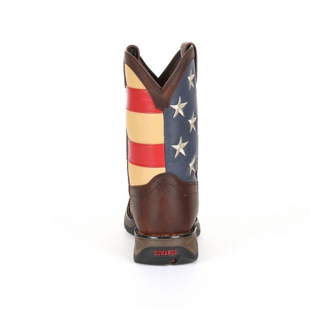 NWT Durango Kids 8" Brown Ametican Cow Boy Western Boots Size 4M - Picture 7 of 14